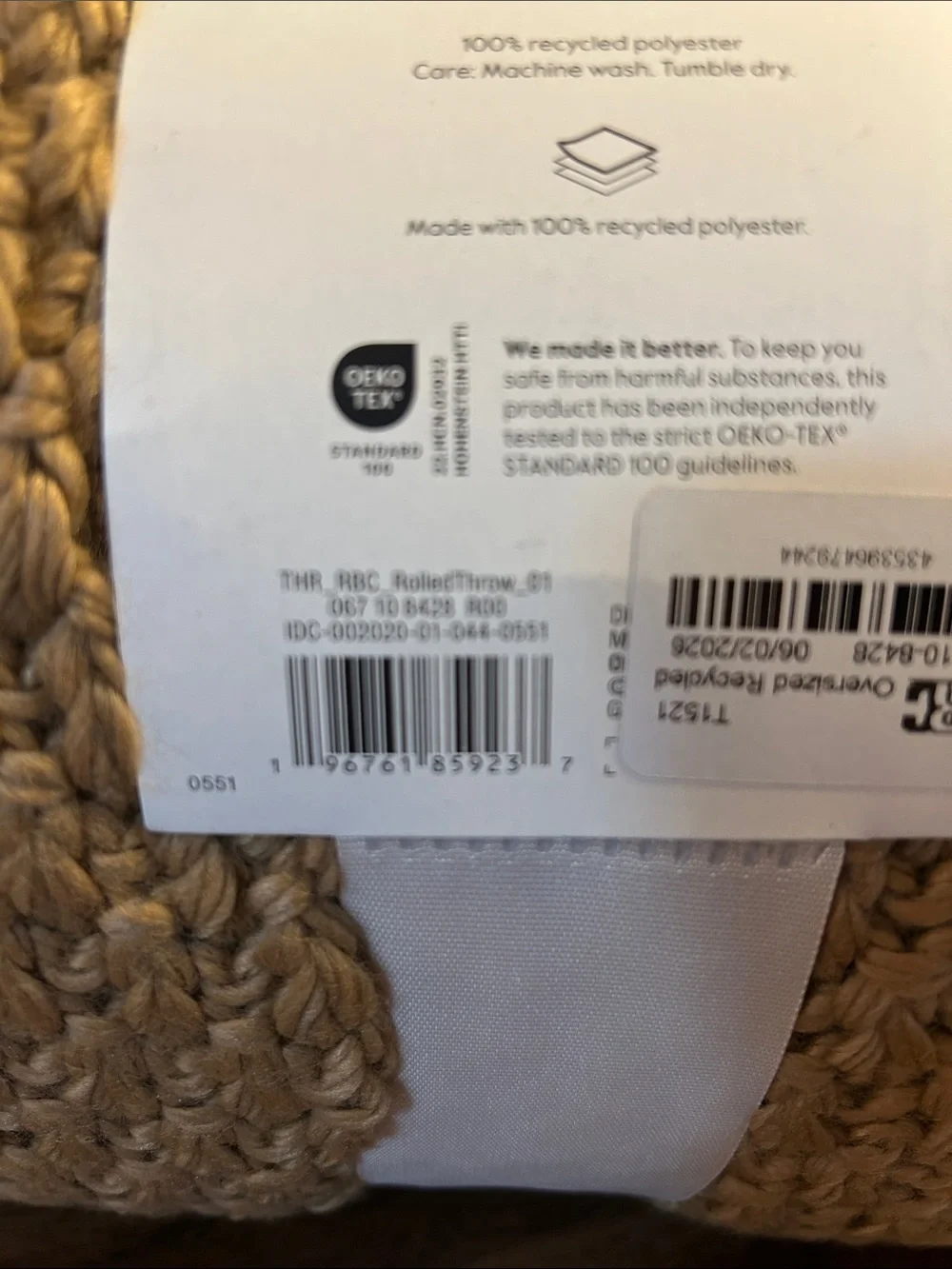 Threshold Chunky Crochet Oversized Throw in Camel